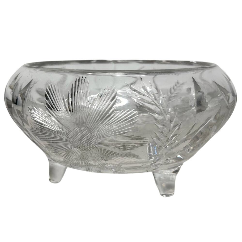 Tiffany & Co. Wheat Leaf Crystal Bowl 7"
